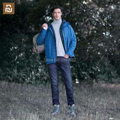 Youpin volcanic rock composite velvet heating jeans, fast thermal fiber thermal storage, warm micro-elastic mens jeans