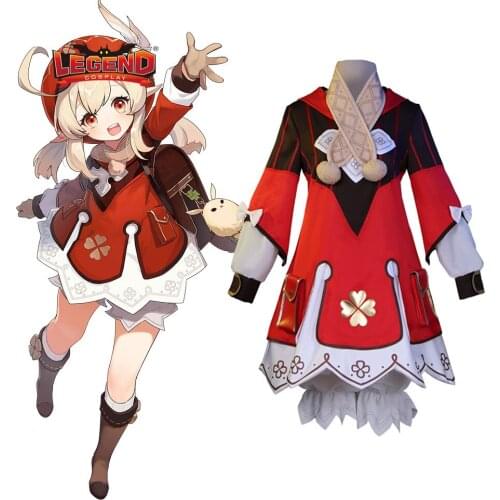 Game Genshin Impact Klee Cosplay Costume Wigs Shoes Loli Party Outfit Uniform Women Halloween Carnival Costumes custom made plus