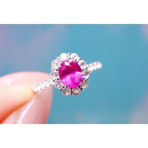 LR423 Solid 18K Gold Nature Pink Sapphire 1.03ct Rings for Women Fine Jewelry Presents the Six-word Admonition