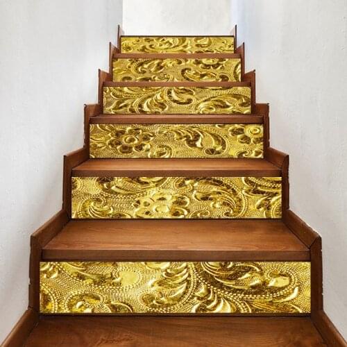 Decal Home Decor DIY Stair Sticker Gold Pattern So Cool Self Adhesive Paper for Living Room PVC Waterproof 3D Print Sticker Art