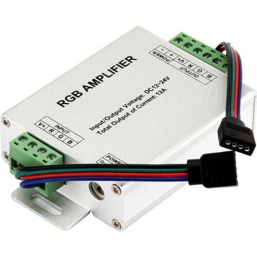 RGB Amplifier 12A LED Controller DC12-24V for 5050 3528 RGB LED Strip Lights