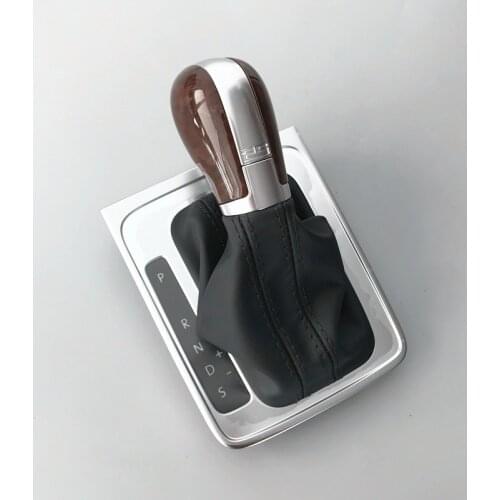 Gear Shift Knob Lever DSG AT Black Leather For Volkswagen VW Golf MK6 MK7 R GTI 2014 Passat B7 B8 CC R20 Jetta MK6 6 GLI