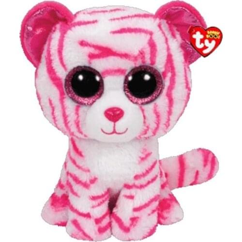 15CM TY Beanie Big Glitter Eyes Pink Stripe Tiger Plush Stuffed Animal Collection Doll Toys Child Christmas Birthday Gift