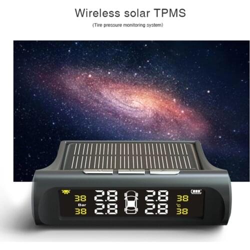 Outdoor Motorcycling Accessaries Products Solar Car TPMS Tyre Pressure Monitoring Temp Alarm System with 4 Sensors