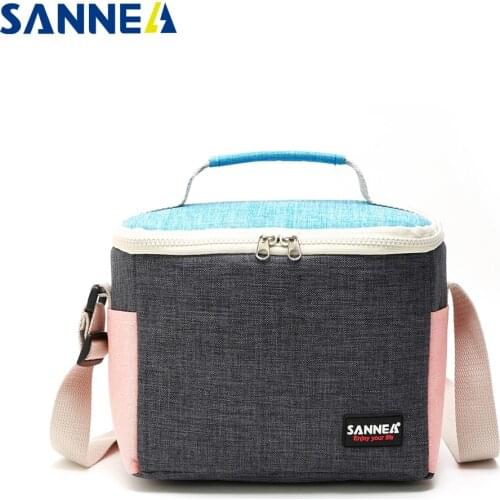 SANNE 5L cooler bag thermal insulated waterproof polyester oxford thickened insulated ice bag portable shoulder strap PEVA inner