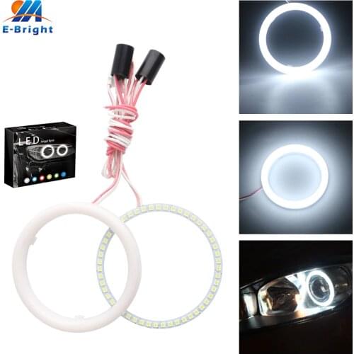 DC 9-30V 2pcs 60/70/80/90/95/100/110/120mm 2835 LED Milk Light Cotton Angel Eyes Halo Rings Headlight Width Fog Light White
