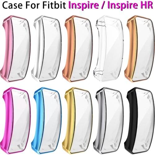 Screen Protector Case for Fitbit Inspire HR Band Ultra Slim Soft TPU Watch Cover for Fitbit Inspire Protective Bumper Shell