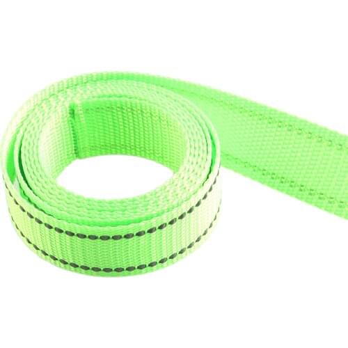 Green Fluorescent Ribbon Trimming 25mm Purse Straps Reflective Green webbing Gog collar Strap Garment Accessories