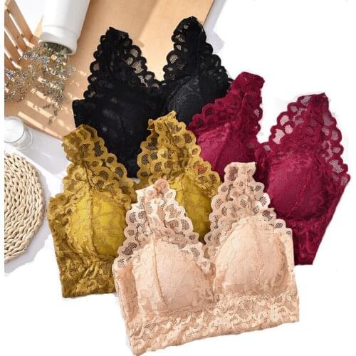 Women Lace Underwear Push Up Bra Padded Fashion Sexy Tube Top Woman Lingerie Ladies Long Camisole Tanks Crop Tops Camis Bralette