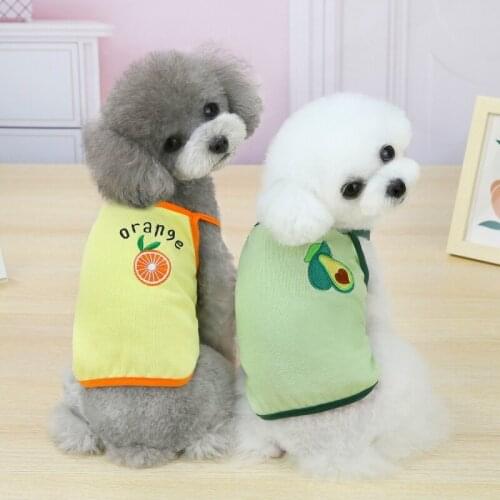 Pet Dog Vest Summer New Fruit Print Shirt Thin Soft Camisole Vest Cat Puppy T-shirt Poodle Teddy Chihuahua Pet Clothing XS-XXL