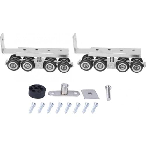 1 Pair 8 Wheels Sliding Door Rollers Hardware Hanging Wheels Silent Rail Wheel for Sliding Door Window Cabinet