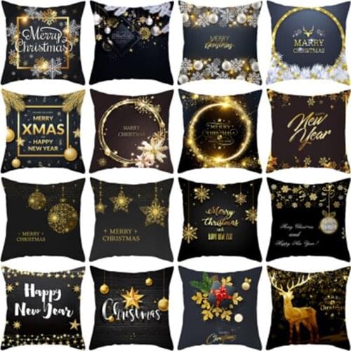 1pcs 45*45cm Christmas Cushion Cover Polyester Sofa Car Cushion Cover Home Decor 2019 Christmas Pillow Case Car Decor 5z