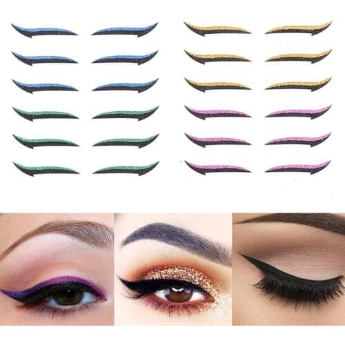 12pcs Eyelid Line Stick Reusable Makeup Eyeliner Sticker Eyeshadow Face Sticker New