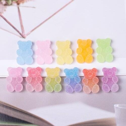 20pcs/Bag(12*18mm) Jelly Cute Gummy Bear Nail Art Decorations Resin Accessories DIY Ornaments Manicure Jewelry Acrylic 3D Charms