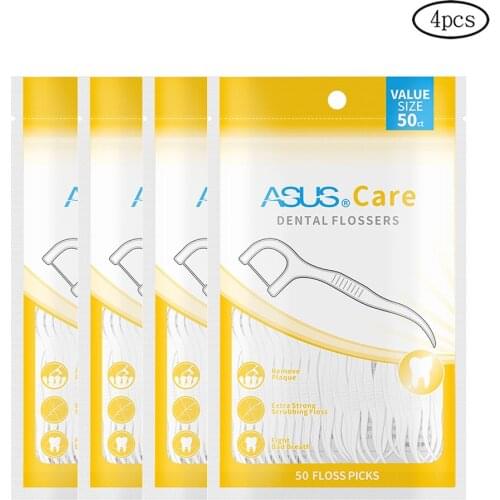 200pcs High tensile dental floss stick portable dental care flossing tooth gap cleaner toothpick 4 bag Floss Picks For kids
