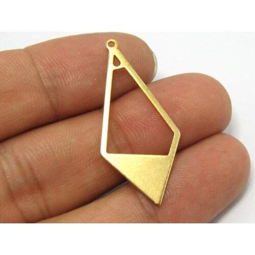 Brass pendant 36x16.5mm Rhombus Shaped Geometric raw brass earrings pendant 12pcs R534
