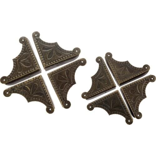 4Pcs 48/56mm Antique Corner Bracket Jewelry Gift Box Wood Case Decorative Feet Leg Corner Protector Guard Furniture Fittings
