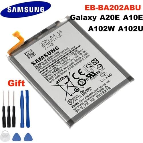 100% Original Battery EB-BA202ABU For Samsung Galaxy A20e SM-A202F/DS SM-A202F 2920/3000mAh Full Capacity Li-Polymer Akku +Tools