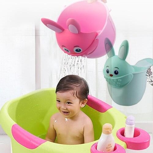 Baby Shampoo Cups Cute Rabbit Child Washing Hair Spoon PP Plastic Child Bathing Sprinkle Removable Infant Shower Watering Cup