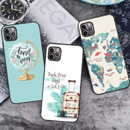 Travel Cute pattern Phone Case for iPhone 7 8 11 12 Pro X XS XR Samsung A S 6 7 9 10 51 70 mobile bags