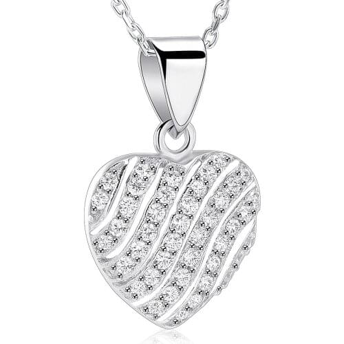 IJS0001 Standard 925 infinity LOVE Heart Necklace Plated Heart Shape Womens Jewelry