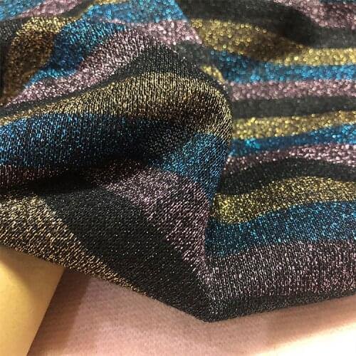 Imported super skin friendly gold silk pure cotton linen knitwear backing fabric elastic fashion dress clothing fabric