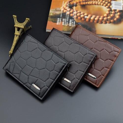 New PU Leather Mens Wallets Small Solid Money Bag Men Short Bifold Purses High Quality Card Holders Male Luxury Business Purse