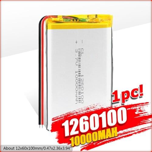 3.7V 10000mah 1260100 Lithium Polymer Lipo Rechargeable Batteries For Power Bank Driving Recorder Table E-book Li-ion battery