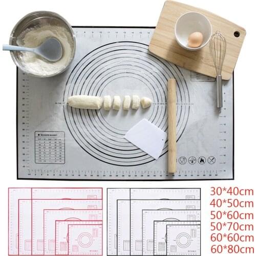 Non Stick Silicone Baking Mat Rolling Dough Pad Kneading Mat Kitchen Cooking Pastry Sheet Oven Liner Multi-size With Scale