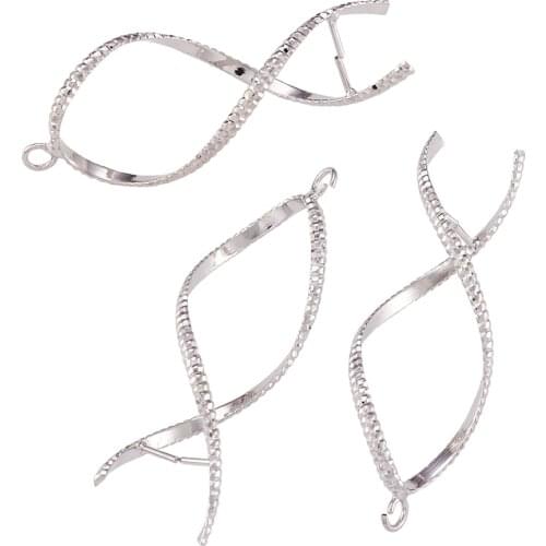 20pcs Brass Pinch Bails Ice Pick & Pinch Bails for Pendant Bracelet Necklace Jewelry Making Connector Accessories F70