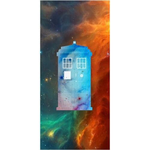 Novelty Bath Towels!Doctor Who Tardis Background Printed Soft Superfine Bamboo Fiber Swimming Travel Gym Towel_Size:35CMX70CM