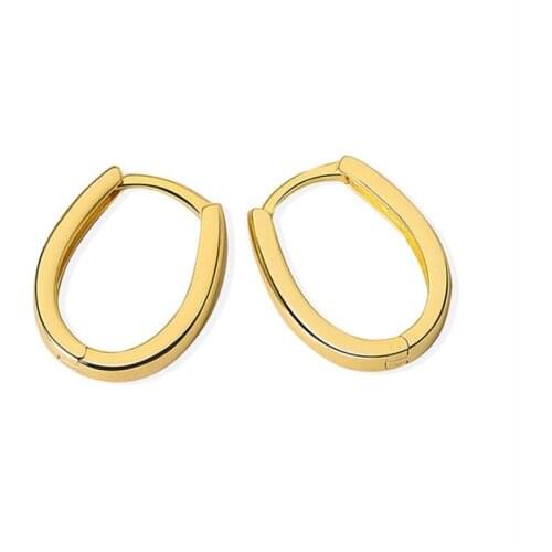 New Classic Horseshoe Shape Stud Earrings For Women Gold Color Personality Copper Geometric Earrings Girls Fashion Party Jewelry