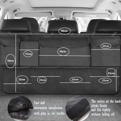 Car Trunk Organizer Seat Back Hanging Organizer Car Backseat Tidy Storage Bag Large Capacity for Sedan Wagon Minivan MPV SUV