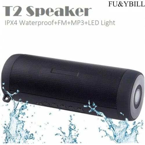 FU&YBILL T2 Portable Wireless Bluetooth Speaker Stereo Hi-Fi Boxes Outdoor Waterproof Support SD TF card FM Radio Super Bass