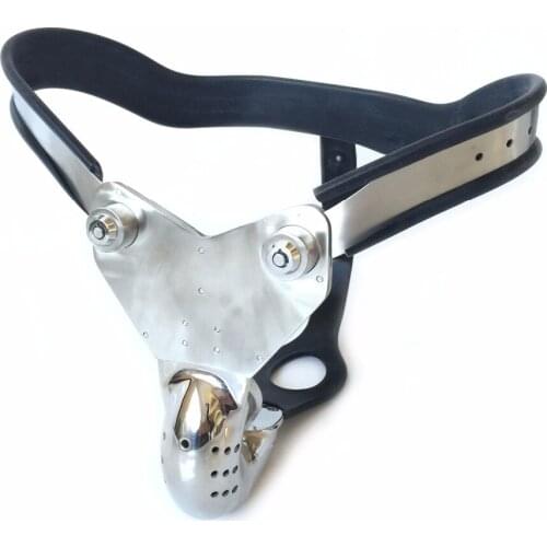 Male chastity device stainless steel chastity belt male Newest design bdsm bondage Removable cock cage with key sex toys for man