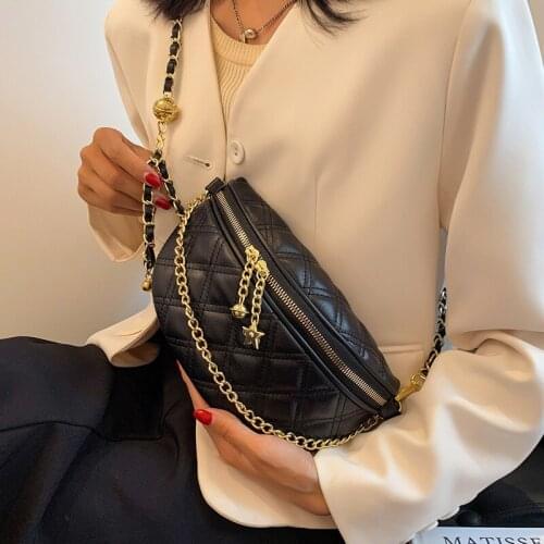 DORANMI Chain Strap Waist Pack Womens Fanny Packs 2021 Luxury Brand Designed Crossbody Chest Bag Female Nerka Waist Pack SB523