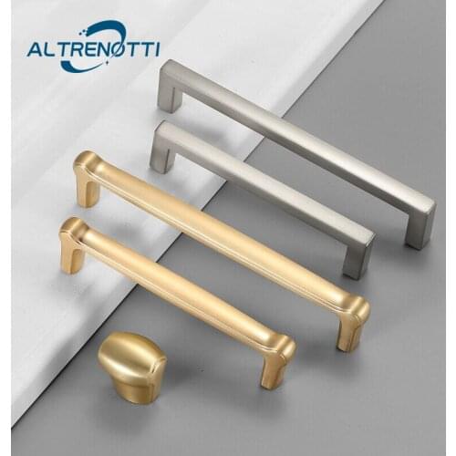 Simple Furniture Handle Cabinet Nickle Gold Modern Zinc Alloy Drawer Wardrobe Door Pull Kitchen Cupboard Closet Hardware Knob