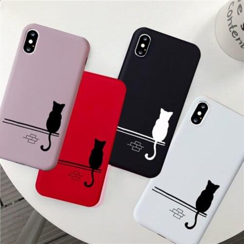 Luxury Cartoon Cat Print Soft TPU Case for IPhone 11 6S 8 7 6 S Plus X Matte Back Coque for IPhone 11 Pro XS Max XR Phone Capa