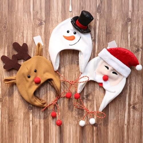 Plush Red and White Santa Claus Christmas Caps Unisex Santas Hat For Adult Kid Baby Party Costume Warm Winter Xmas Hats
