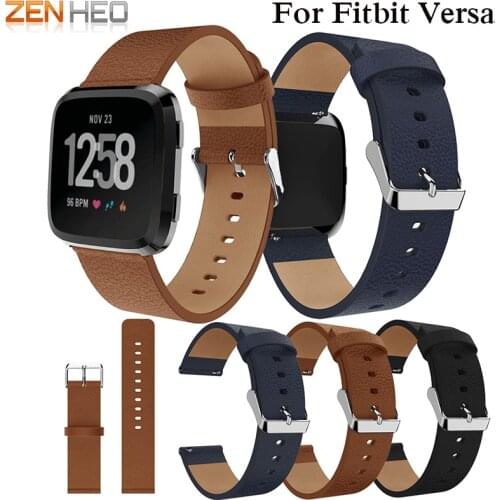 ZENHEO Replacement Watch band 2018 New good Leather wrist Watch Band Strap Bracelet Belt for fitbit versa Smart Watch wristband