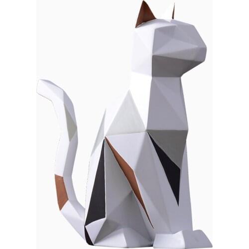 MODERN MINIMALIST GEOMETRIC CAT RESIN DECORATIONS NORDIC ANIMAL LIVING ROOM WINE CABINET TV CABINET DECORATIONS CRAFTS