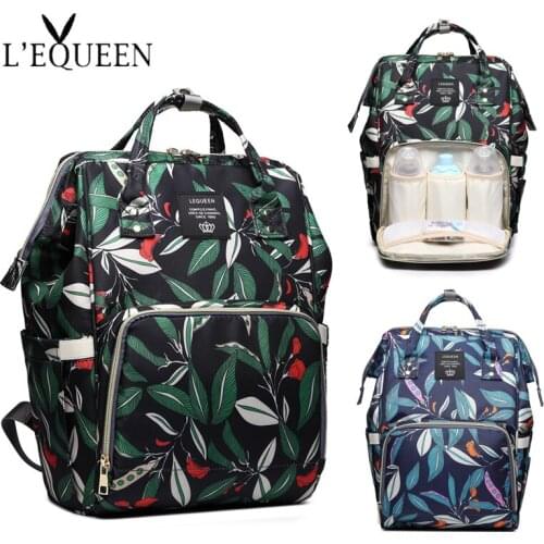LEQUEEN Diaper Bag Stylish Multifunction Travel Back Pack Maternity Baby Nappy Changing Bags Large Capacity Waterproof Backpack