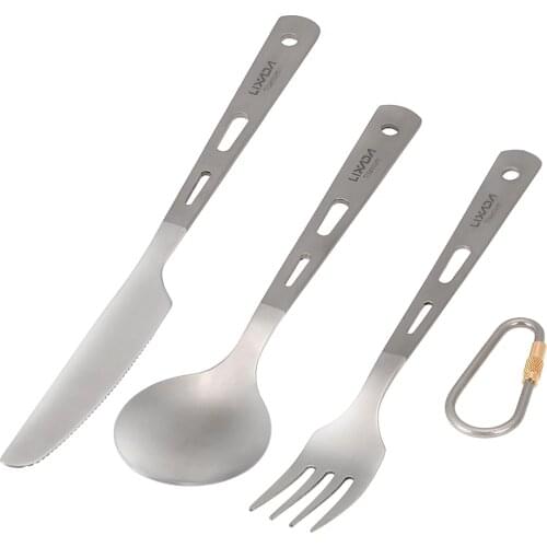 Titanium Tableware Camping Fork Spoon Cutter Chopsticks Drinking Straw Ultra Light Outdoor Cutlery Picnic Kitchen Accessrioes