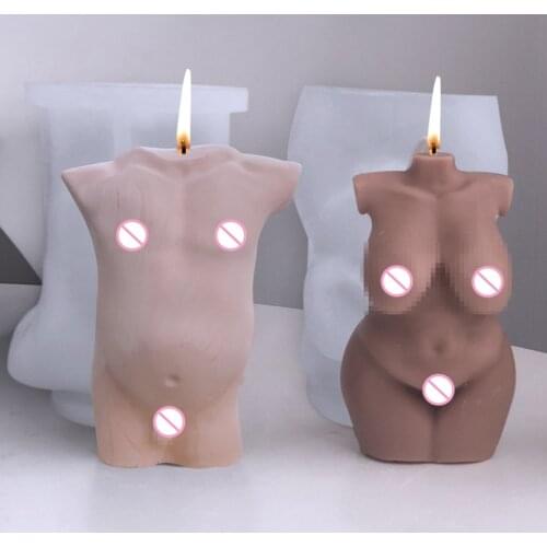 Fat Female Candle Mold Handmade Candle Silicone Molds Natural Women Body Wax Mold Plaster Soap Clay Mold