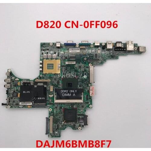 High quality For DELL D820 CN-0FF096 0FF096 FF096 DAJM6BMB8F7 945GM Laptop motherboard working well