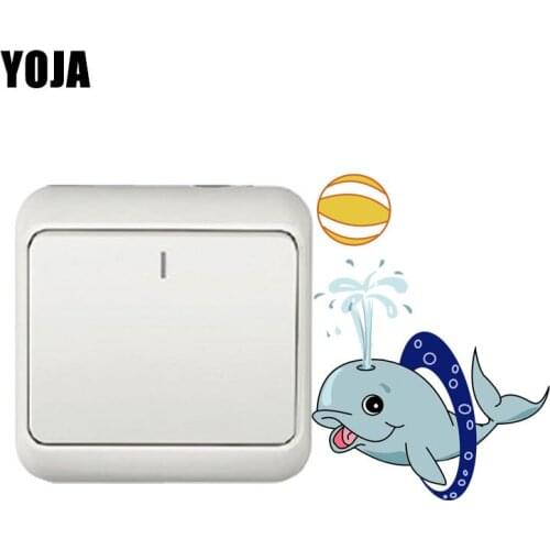 YOJA Lovely Animal Whale Sticker Switch Living Room Bedroom Wall Colored Decor Decals 8SS0959
