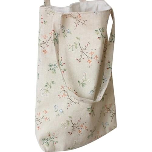 Women Vintage Cotton Linen Shoulder Bag Shopping Beach Travel Tote Handbag
