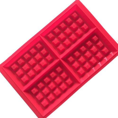1pcs Cake Mold Food Grade Silicone Red Non-stick Kitchen Supplies DIY Baking Tools Reusable Waffle Mold Multi Purpose