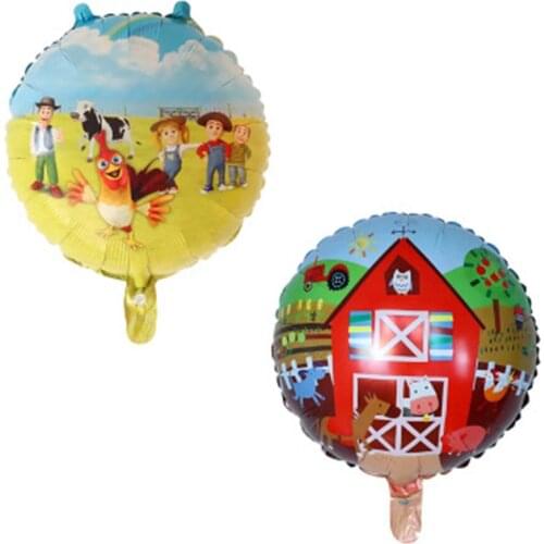 10pcs/set 18inch Cartoon Farm Paradise foil Air Balloons Birthday Party Decoration Globos Pasture Animals Foil Helium Balloons
