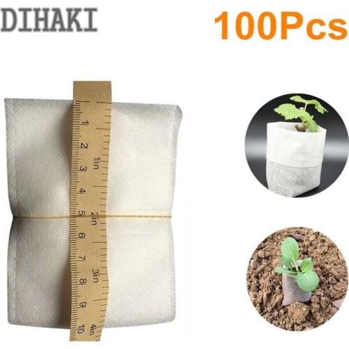 100PCS Seedling Plants Nursery Bags Biodegradable Non-woven Fabric Grow Bags Seedling Pots Ventilate Growing Planting Bags